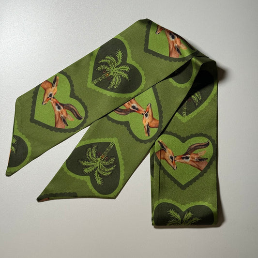 Green gazelle twilly (silk)